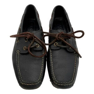 Geox Respiria Mens Boat Shoes Black Leather Size 40  black Mens Shoes